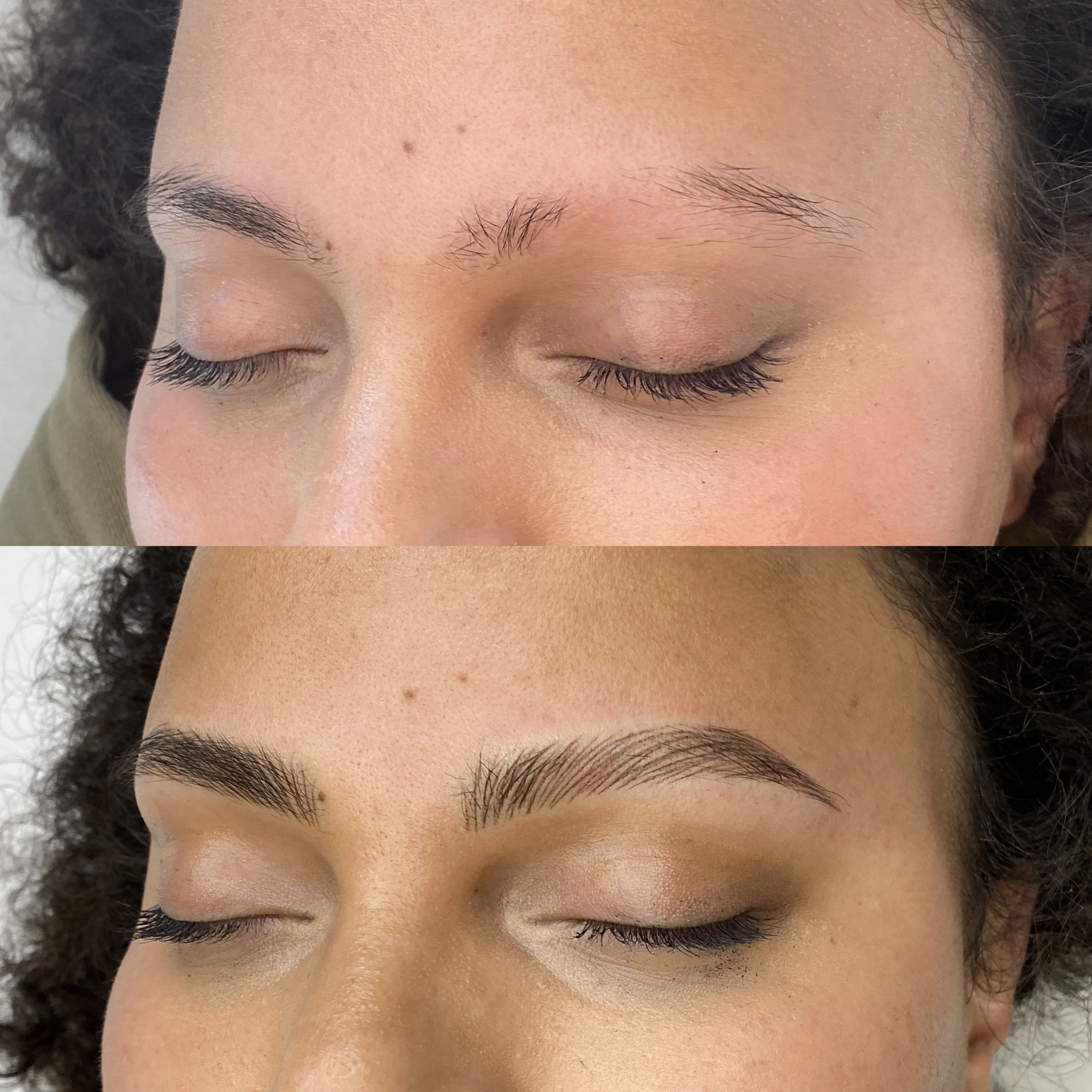Nano brows before and after at Browfairy Hyderabad